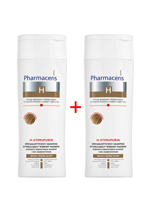 Pharmaceris H SPECIALIZED HAIR GROWTH STIMULATING SHAMPOO Stimulates Hair Regrowth And Thickening H-STIMUPURIN 250 ml (1 ➕ 1)