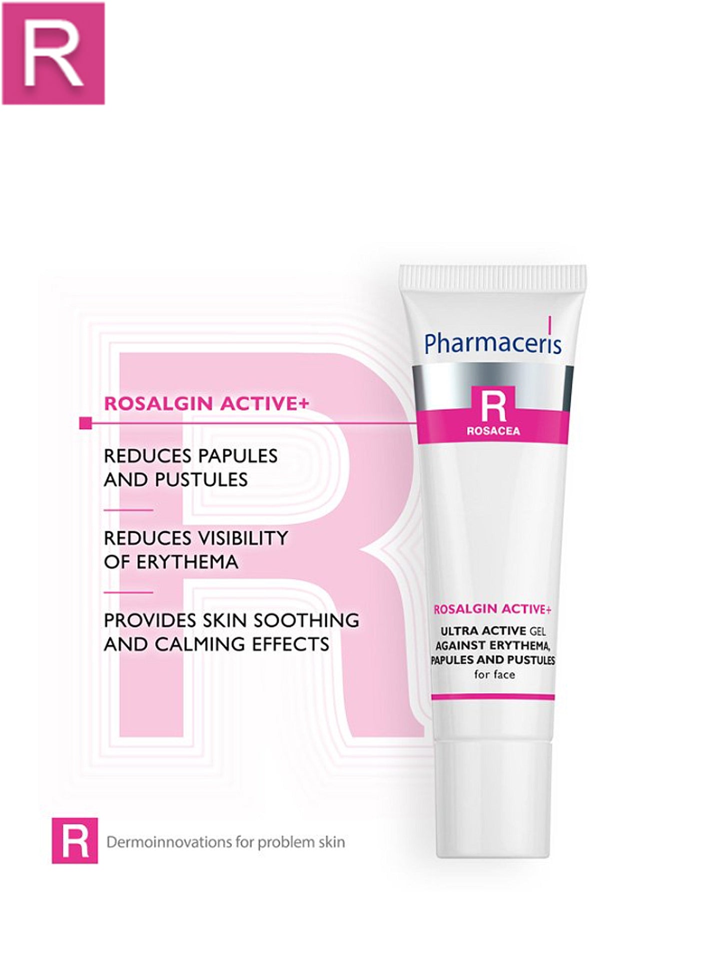 Pharmaceris R ULTRA ACTIVE GEL AGAINST ERYTHEMA, PAPULES AND PUSTULES for face ROSALGIN ACTIVE 30 ml