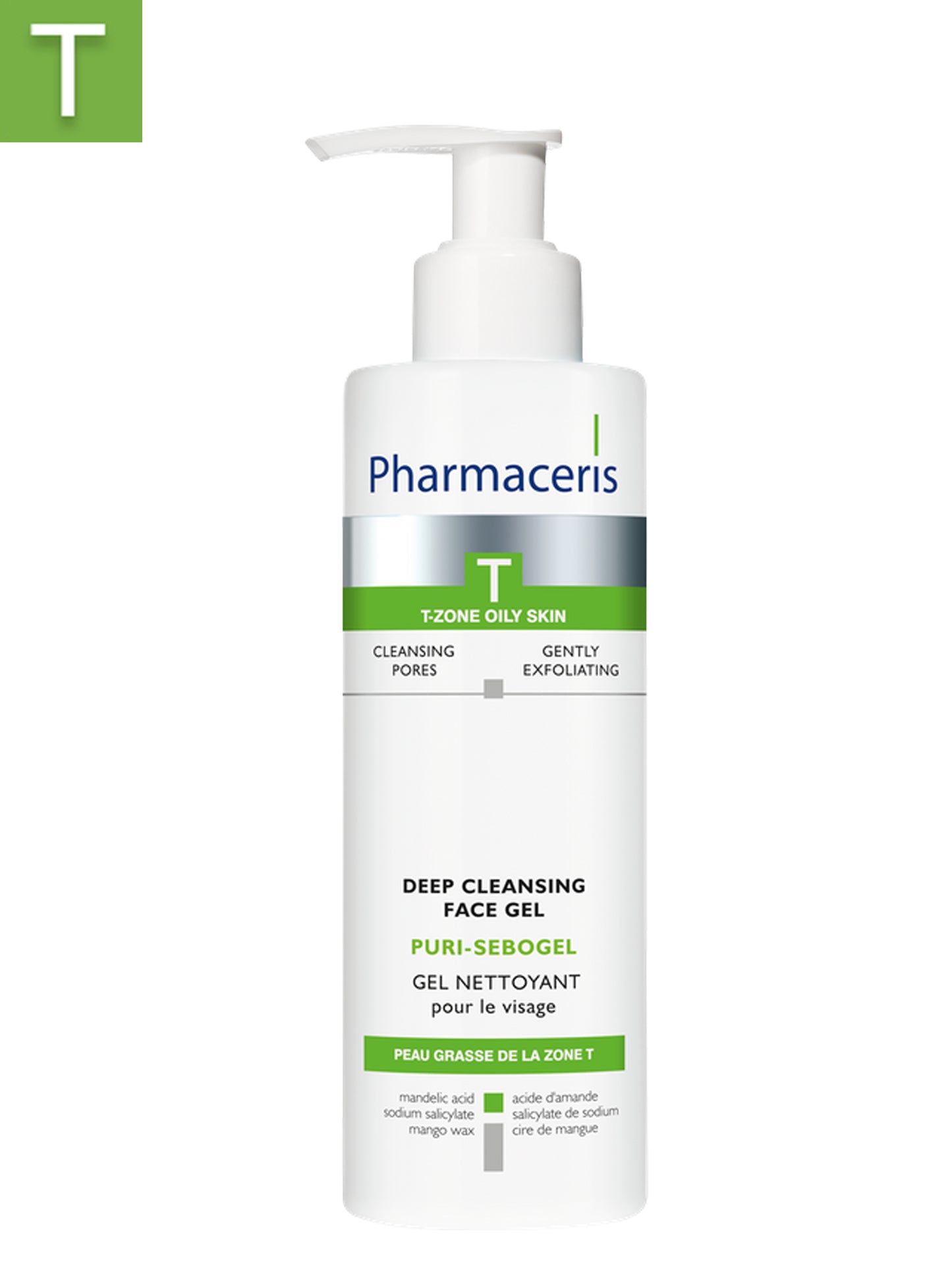 PHARMACERIS T ANTIBACTERIAL GEL WASH T FOR THE FACE PURI-SEBOGEL 190 ML