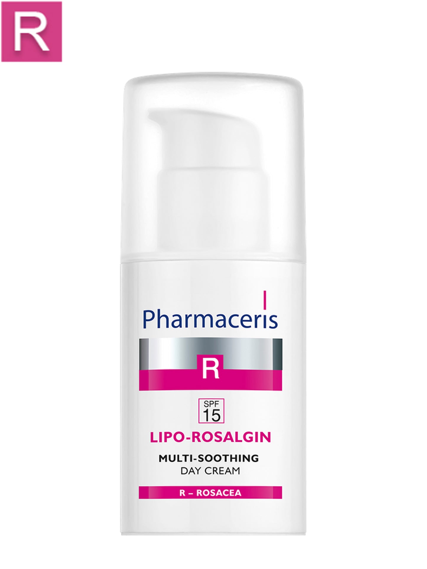 PHARMACERIS R MULTI-SOOTHING FACE CREAM FOR DRY, NORMAL AND SENSITIVE SKIN SPF 15 LIPO-ROSALGIN 30 ML
