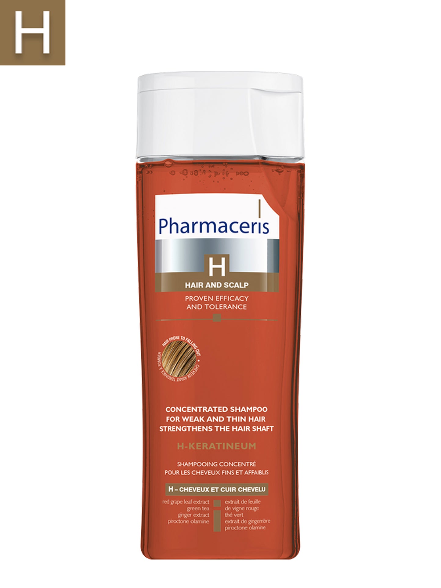 PHARMACERIS H CONCENTRATED STRENGTHENING SHAMPOO FOR WEAK HAIR PRONE TO FALLING OUT, FOR NORMAL AND OILY HAIR H-KERATINEUM 250 ML