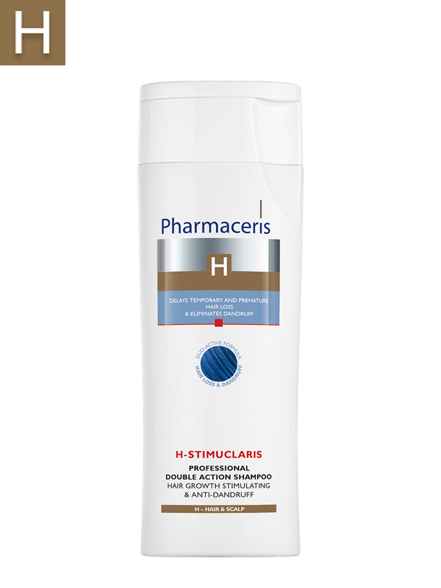 PHARMACERIS H PROFESSIONAL DOUBLE ACTION SHAMPOO HAIR GROWTH STIMULATING & ANTI-DANDRUFF H-STIMUCLARIS 250 ML