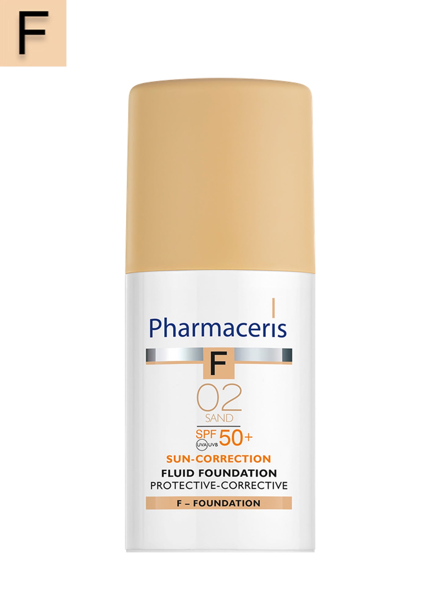 PHARMACERIS F FLUID FOUNDATION WITH HIGHEST LEVEL OF SUN PROTECTION SPF 50 PROTECTIVE-CORRECTIVE 02 SAND 30 ML