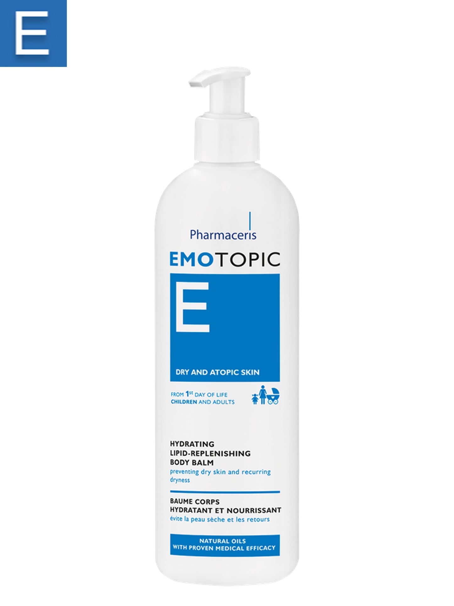 EMOTOPIC HYDRATING AND LIPID-REPLENISHING BODY BALM FOR DAILY CARE PREVENTING DRY SKIN AND RECURRING DRYNESS 190 ML