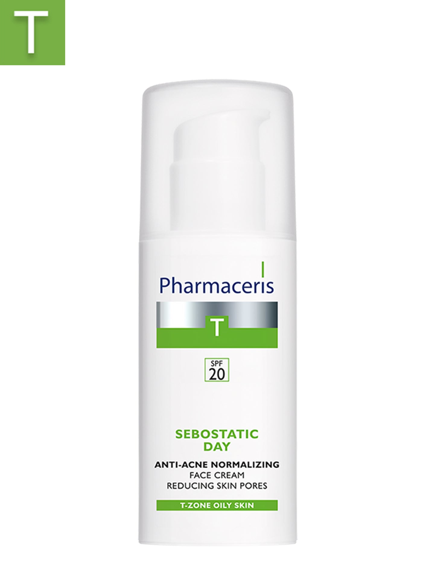 PHARMACERIS T ANTI-ACNE NORMALIZING FACE CREAM SPF 20 REFINES SKIN PORES SEBOSTATIC DAY 50 ML